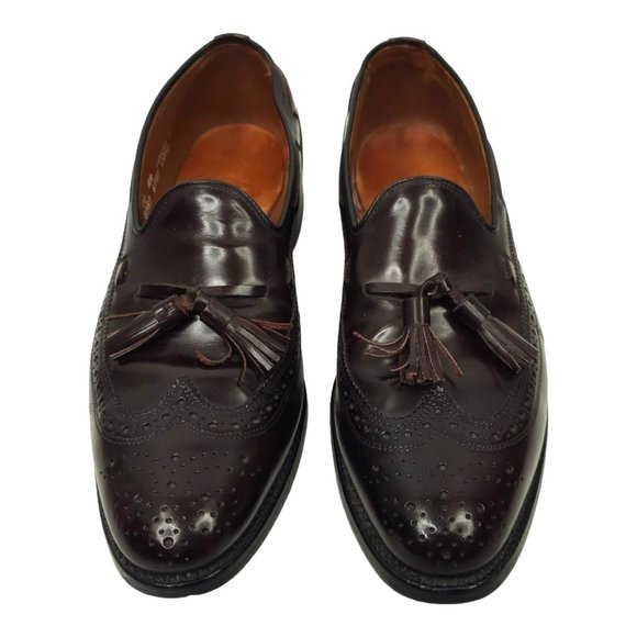 Allen Edmonds Manchester Tassel Wingtip Loafer Mens Size 10 AA Leather Burgundy - Picture 10 of 12